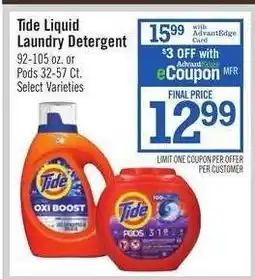 Price Chopper Tide Liquid Laundry Detergent offer