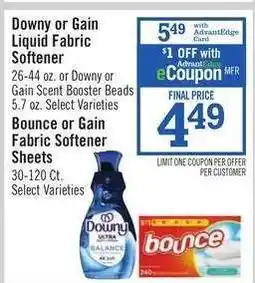 Price Chopper Downy or Gain Liquid Fabric Softener offer