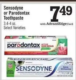 Price Chopper Sensodyne or parodontax Toothpaste offer