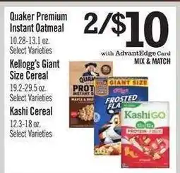 Price Chopper Quaker Premium Instant Oatmeal offer