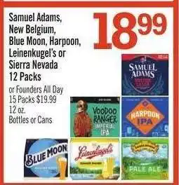 Price Chopper Samuel Adams, New Belgium, Blue Moon, Harpoon, Leinenkugel’s or Sierra Nevada 12 Packs offer