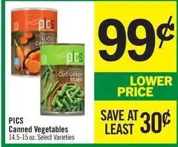 Price Chopper PICS Canned Vegetables offer