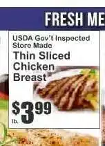 Key Food Thin Sliced Chicken Breast offer