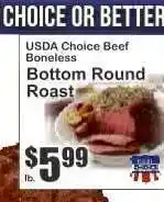 Key Food USDA Choice Beef Boneless Bottom Round Roast offer