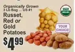 Key Food Russet, Red or Gold Potatoes offer