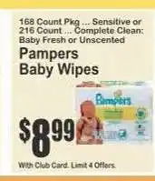 Key Food Pampers Baby Wipes offer