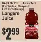Key Food Langers Juice offer