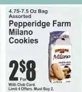 Key Food Pepperidge Farm Milano Cookies offer