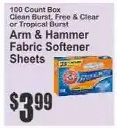Key Food Arm & Hammer Fabric Softener Sheets offer