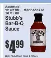 Key Food Stubb's Bar-B-Q Sauce offer