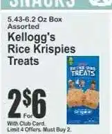 Key Food Kellogg's Rice Krispies Treats offer