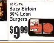 Key Food Suzy Sirloin 80% Lean Burgers offer