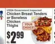 Key Food Chicken Breast Tenders or Boneless Chicken Thighs offer