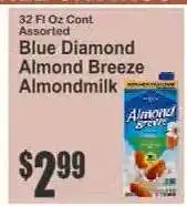 Key Food Blue Diamond Almond Breeze Almondmilk offer