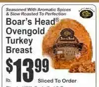 Key Food Boar's Head OvenGold Turkey Breast offer