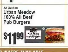 Key Food Urban Meadow 100% All Beef Pub Burgers offer