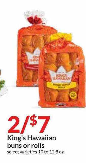 Hy-Vee King's Hawaiian Buns Or Rolls offer