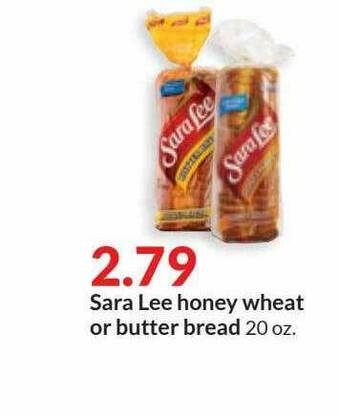 Hy-Vee Sara Lee Honey Wheat Or Butter Bread offer