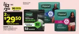 Dollar General Depend Men's Underwear or Men's Guards offer