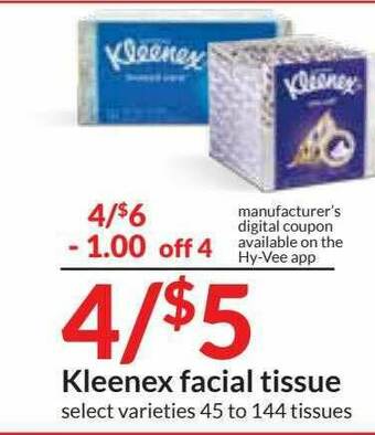 Hy-Vee Kleenex Facial Tissue offer