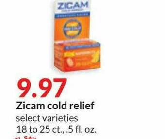 Hy-Vee Zicam Cold Relief offer