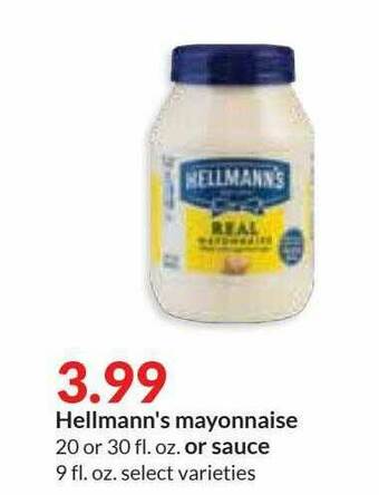 Hy-Vee Hellmann's Mayonnaise Or Sauce offer