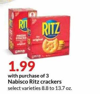 Hy-Vee Nabisco Ritz Crackers offer