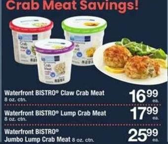 ACME Waterfront Bistro Claw Crab Meat, Waterfront Bistro Lump Crab Meat, Waterfront Bistro Jumbo Lump Crab Meat offer