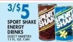 Associated Sport shake energy drinks offer