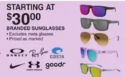 Dunham's Sports Branded sunglasses offer