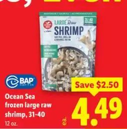 Lidl Ocean Sea frozen large raw shrimp, 31-40 offer