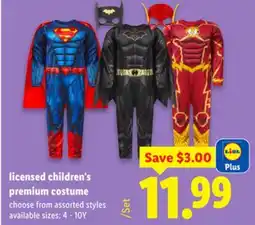 Lidl licensed children's premium costume offer