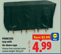 Lidl PARKSIDE tarp with tie-down rope offer
