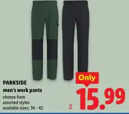 Lidl PARKSIDE men's work pants offer