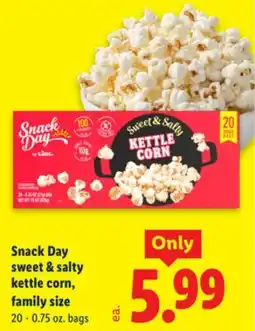 Lidl Snack Day sweet & salty kettle corn, family size offer