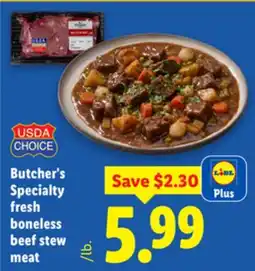 Lidl Butcher's Specialty fresh boneless beef stew meat offer
