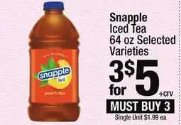 Super King Markets Snapple Iced Tea offer