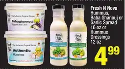 Super King Markets Fresh N Nova Hummus, Baba Ghanouj or Garlic Spread 16 oz or Hummus Dressings 12 oz offer