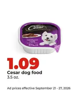 Hy-Vee Cesar dog food offer