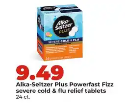 Hy-Vee Alka-Seltzer Plus Powerfast Fizz severe cold & flu relief tablets offer