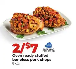 Hy-Vee Oven ready stuffed boneless pork chops offer
