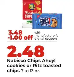 Hy-Vee Nabisco Chips Ahoy! cookies or Ritz toasted chips offer