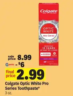 Meijer Colgate Optic White Pro Series Toothpaste offer