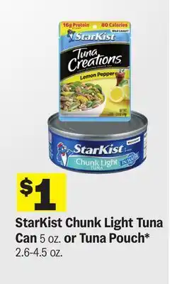 Meijer StarKist Chunk Light Tuna Can 5 oz. or Tuna Pouch* 2.6-4.5 oz offer
