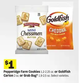 Meijer Pepperidge Farm Cookies 1.2-2.25 oz. or Goldfish Carton 2 oz. or Grab Bag* 1.9-2.5 oz offer