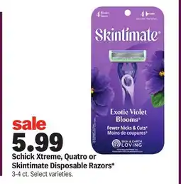 Meijer Schick Xtreme, Quatro or Skintimate Disposable Razors offer