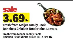 Meijer Fresh from Meijer Family Pack Boneless Chicken Tenderloins offer
