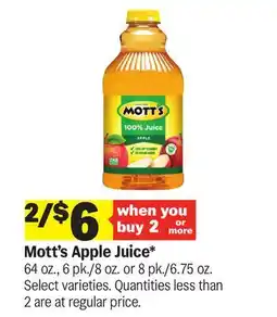 Meijer Mott's Apple Juice offer