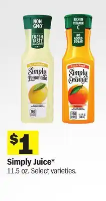Meijer Simply Juice offer