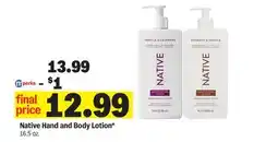 Meijer Native Hand and Body Lotion offer